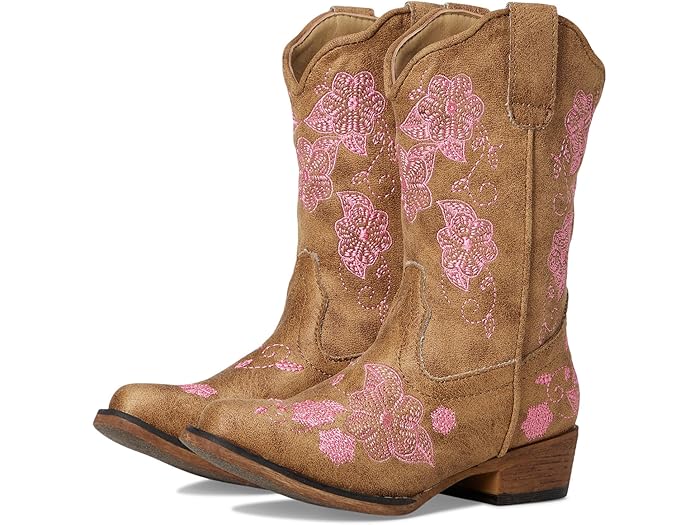 (取寄) ローパー キッズ ガールズ ライリー フラワー (トドラー/リトル キッド) Roper Kids girls Riley Flowers (Toddler/Little Kid) Vintage Tan Faux Leather Upper