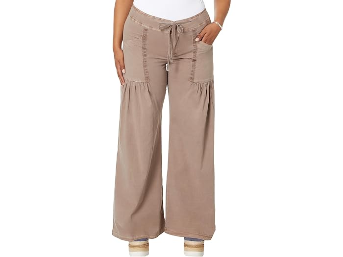 (取寄) XCVI レディース ウィローウィー ワイド レッグ ストレッチ ポプリン パンツ XCVI women Willowy Wide Leg Stretch Poplin Pant Mink