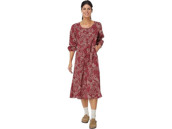 (取寄) トードアンドコー レディース マンザナ パネル ミディ ロング スリーブ ドレス Toad&Co women Manzana Paneled Midi Long Sleeve Dress Berry Floral Print
