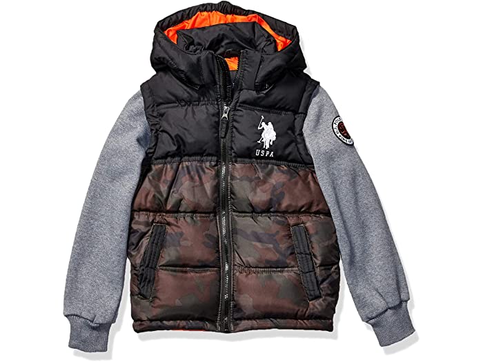 (取寄) ユーエスポロアッスン ボーイズ ボーイズ バブル ジャケット (モア スタイルズ アベイラブル) U.S. POLO ASSN. boys Boys Bubble Jacket (More Styles Available) Fleece Sleeves Olive Camo