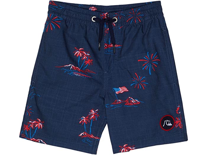 (取寄) クイック シルバー キッズ パトリオット 13 ボレー (トドラー/リトル キッズ) Quiksilver Kids Patriot 13 Volley (Toddler/Little Kids) Navy Blazer