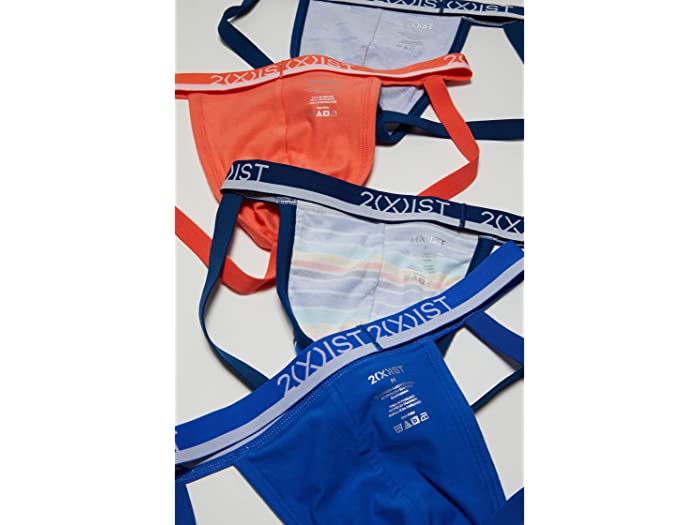 (取寄)2XISTパックストレッチジョックストラップ2(X)ISTBonusPack3+1StretchJockStrapCamellia/FestiveStripeMulti/DazzlingBlue/CamoP
