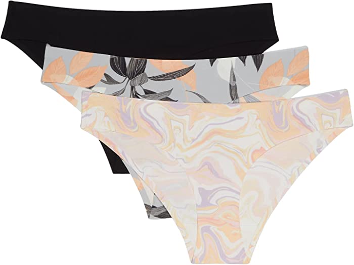 (取寄) ハニーデュー インティメイト レディース ヒップスター 3パック Honeydew Intimates women Skinz Hipster 3-Pack Black Grey Tropical Zion Marble
