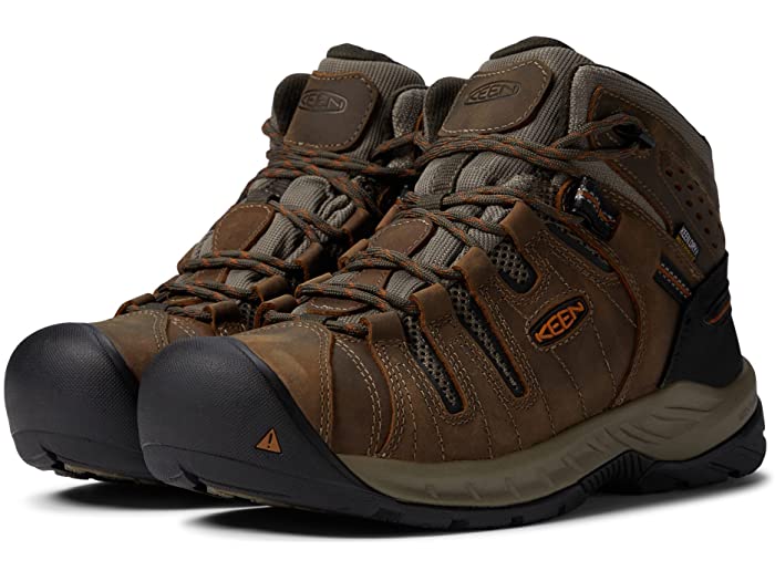 (取寄) キーン ユーティリティ メンズ フリント リ ミッド ウォータープルーフ ソフト トゥ KEEN Utility men Flint II Mid Waterproof Soft Toe Black Olive/Brindle