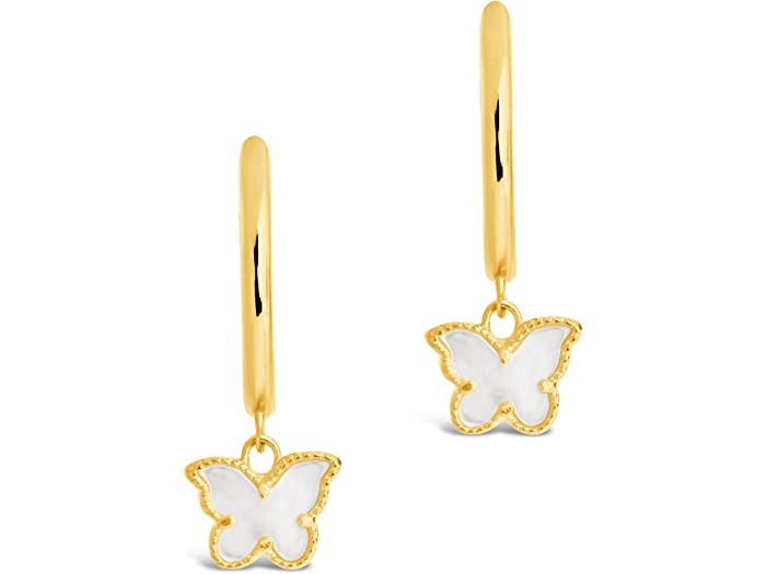 (取寄) スターリング フォーエバー レディース バタフライ フープ イヤリングス Sterling Forever women Mother-of-Pearl Butterfly Hoop Earrings Gold