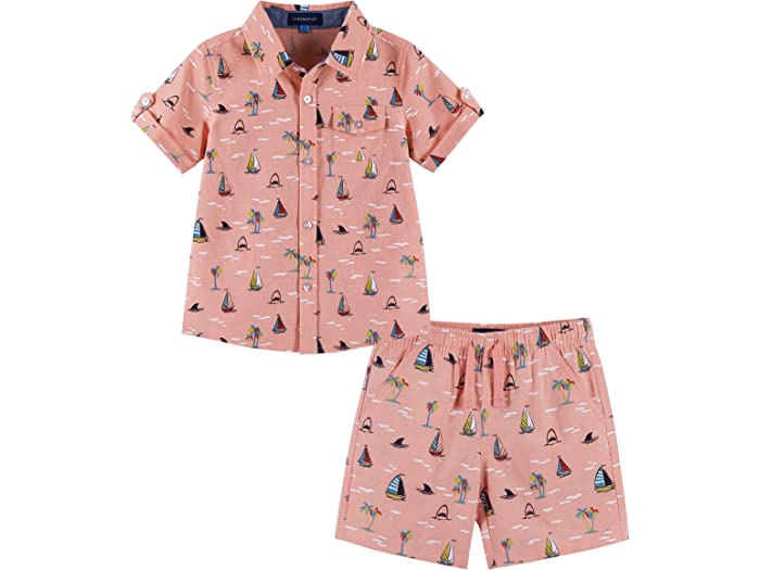 (取寄) ボーイズ ボタンダウン セット (トドラー リトル キッズ) ANDY EVAN KIDS boys Button-Down Set (Toddler Little Kids) Faded Red