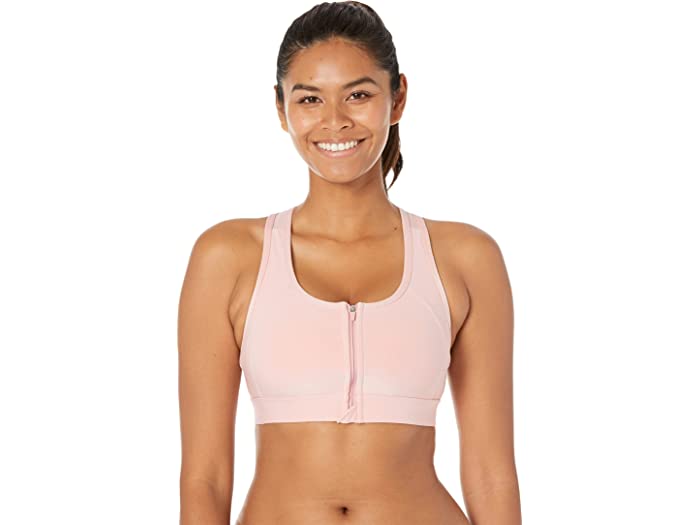 (取寄) ジョッキー アクティブ レディース ジップ フロント ハイ インパクト スポーツ ブラ Jockey Active women Zip Front High Impact Sports Bra Sea Shell Rose