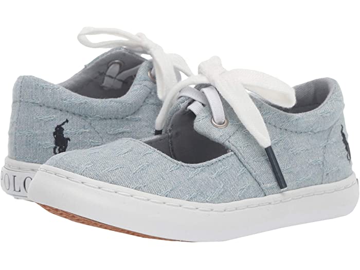 (取寄) ラルフローレン キッズ ガールズ ブレイロン メアリー ジーン スニーカー (トドラー リトル キッズ) Polo Ralph Lauren Kids girls Braylon Mary Jane Sneaker (Toddler Little Kid) Blue Denim Navy Pony