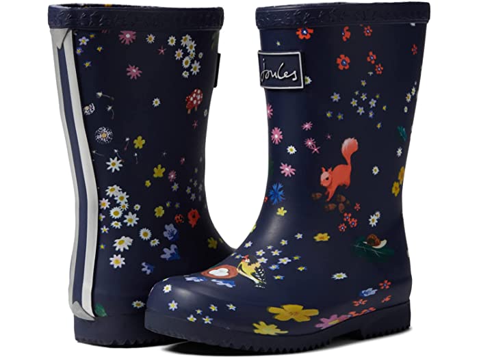 (取寄) ジュールズ キッズ ガールズ ロール-アップ ウェリー (トドラー リトル キッズ) Joules Kids girls Roll-Up Welly (Toddler Little Kid) Navy Woodland