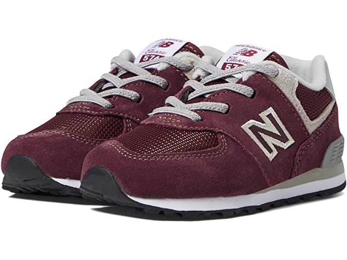 (取寄) ニューバランス スニーカー キッズ ボーイズ 574 バンジー レース New Balance Kids boys 574 Bungee Lace Burgundy/White