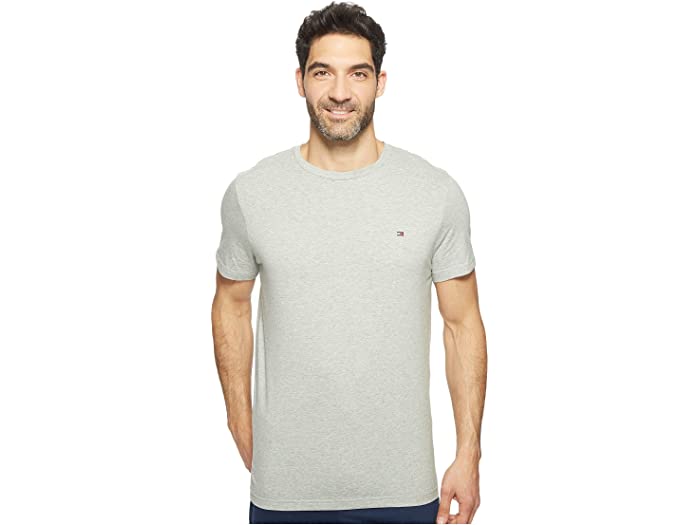 (取寄) トミーヒルフィガー メンズ ショート スリーブ コア フロッグ クルー ネック ティー Tommy Hilfiger men Short Sleeve Core Flag Crew Neck Tee Grey Heather