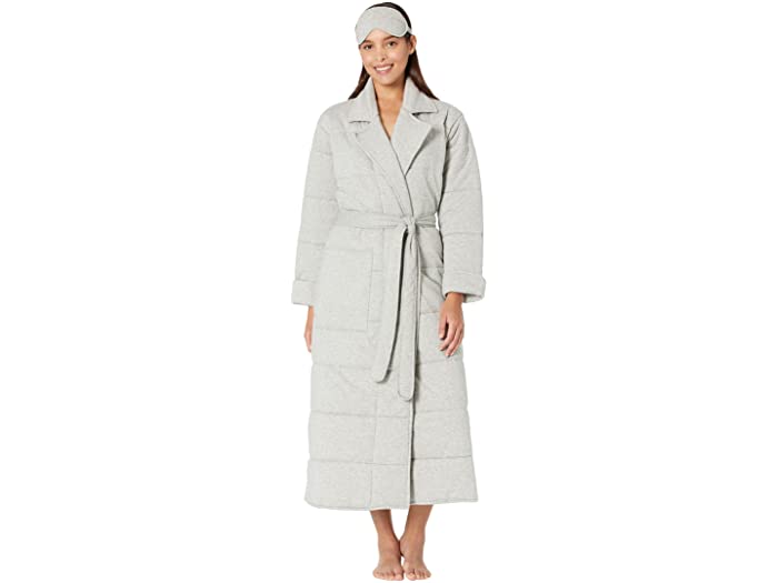 (取寄) スキン キルテッド デューベイ ローブ ウィズ アイ マスク Skin Sonya Quilted Duvet Robe with Eye Mask Heather Grey