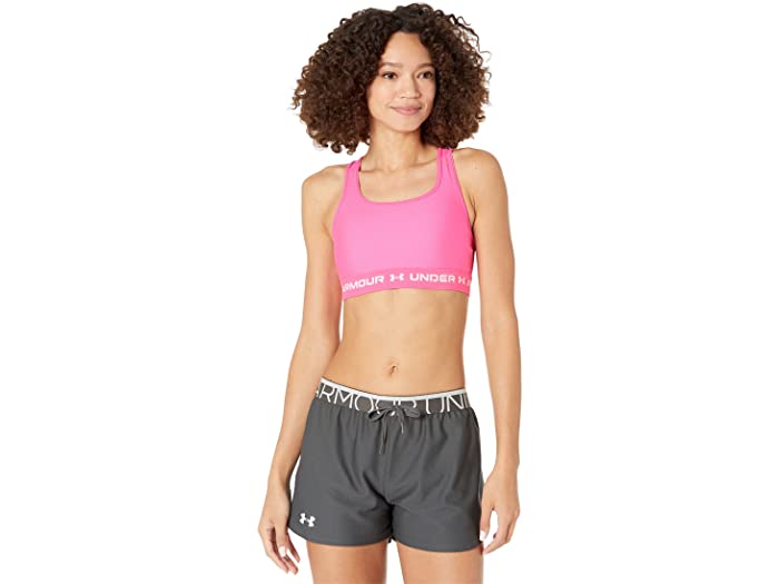 (取寄) アンダーアーマー レディース クロスバック ミッド ブラ Under Armour women Cross-Back Mid Bra Electro Pink Electro Pink White
