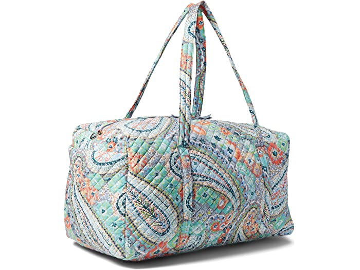 できます 取寄 ヴェラ ブラッドリー レディース Vera Bradley Women Recycled Lighten Up Reactive Xl Foldable Rolling Duffel Luggage Rose Foliage スウィートラグ つのジッパ