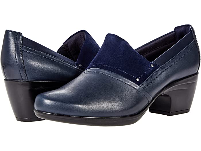 (取寄) クラークス レディース Clarks women Emily Step Navy Leather