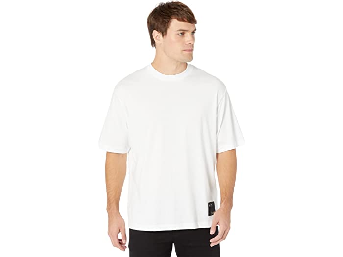 (取寄) アルマーニエクスチェンジ メンズ Armani Exchange men Logo Patch Jumper Heavy Cotton T-Shirt White