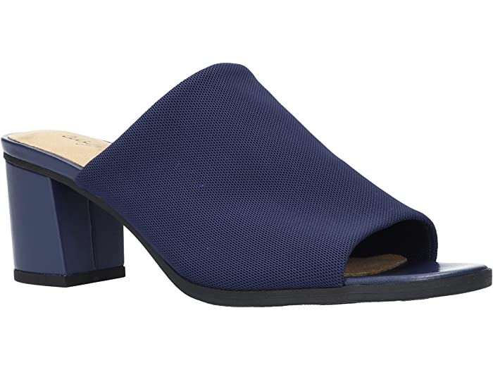 取寄 イージーストリート レディース Easy Street women Carmella Navy Stretch Fabric 大勧め