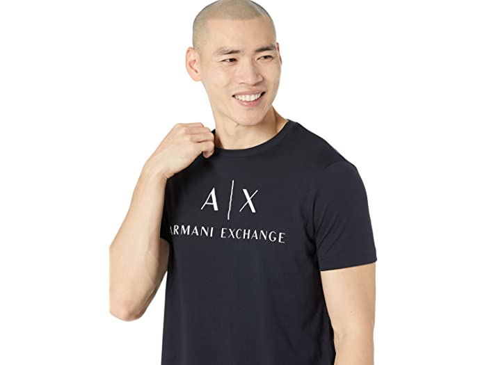 取寄 アルマーニエクスチェンジ Armani Exchange Logo Navy Printed Tee Men メンズ 品数豊富 メンズ