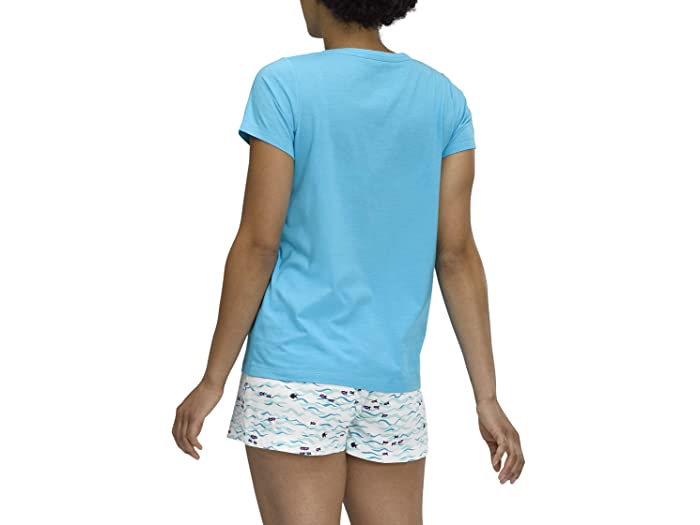 (取寄)ヒューウィメンズショートスリーブVネックスリープティーHUEWomensShortSleeveV-NeckSleepTeeScubaBlue