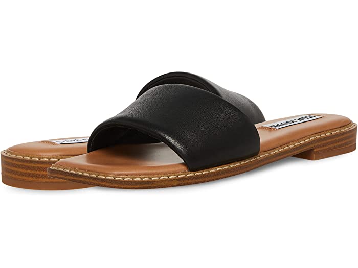(取寄) スティーブマデン レディース サンドラ サンダル シューズ 靴 Steve Madden women Sandra Sandal Black Leather 19,351円
