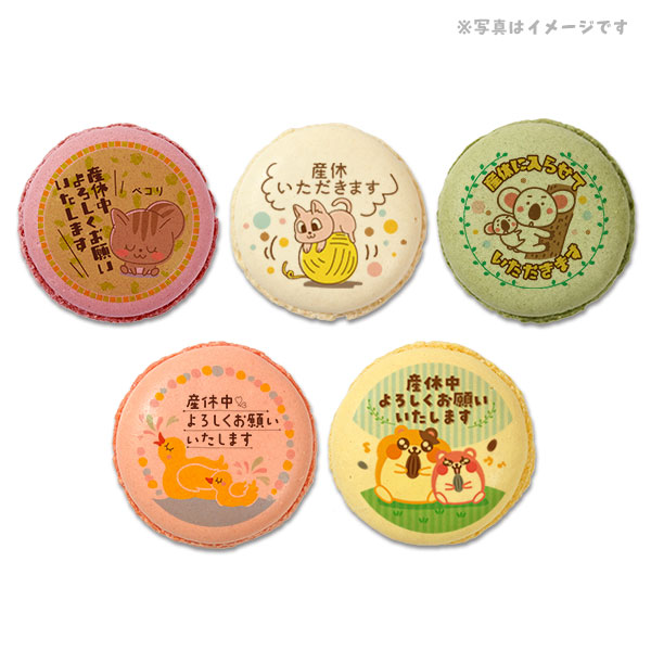 産休 お菓子 あいさつ かわいいアニマルイラスト メッセージマカロン 個セット 手作り スイーツ ギフト Devils Bsp Fr