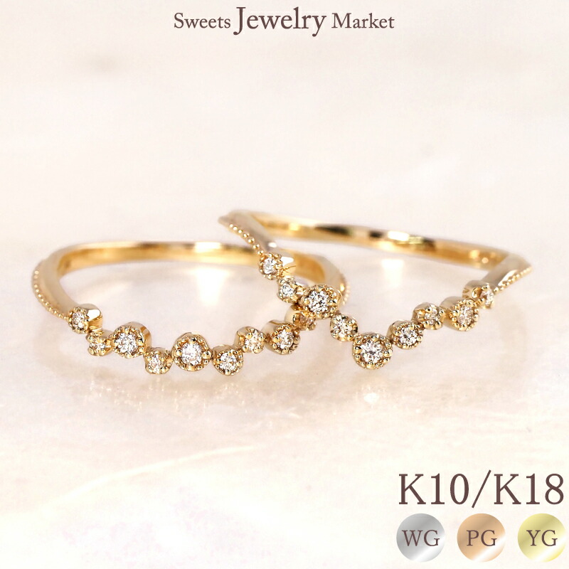 う*さ様 18K刻印有　ゴールド フラワーデザインリング ヴィンテージ 楽天市場】ダイヤモンド 0.10ct フラワーリング Shiny Flower ピンク