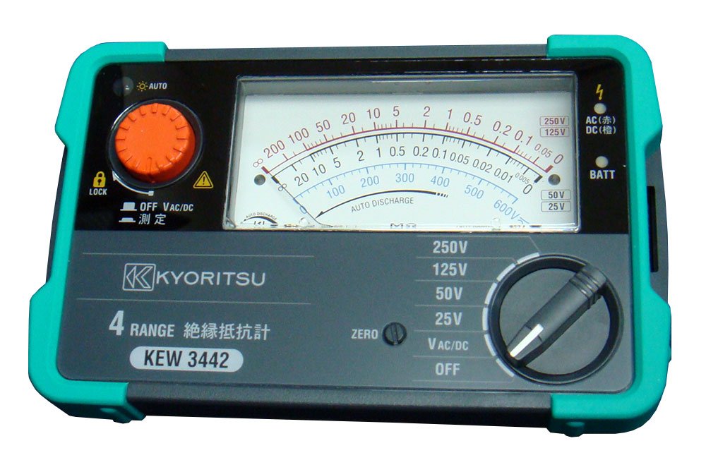 共立電気計器 (KYORITSU) キューメグ 4レンジ絶縁抵抗計 (25V/50V/125V/250V) model.3442｜スイートミューズ 28,820円