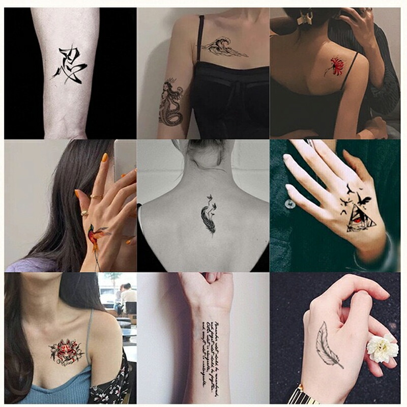 タトゥーシール No 42 薔薇 お洒落 レディース 可愛い 刺青シール