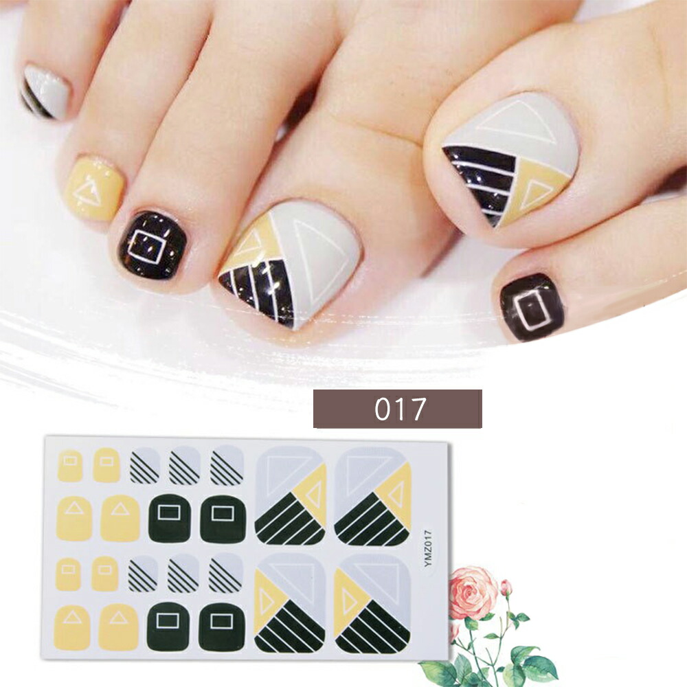 楽天市場 22ピース フットネイルシール 貼るだけ 簡単 全種 足用 脚用 フット ラメ 上品 かわいい おしゃれ ネイルアート セルフネイル ペディネイル 足 ジェルネイルシール ネイルパーツ シール つけ爪 ネイルデザイン フルカバータイプ ネイルステッカー 夏