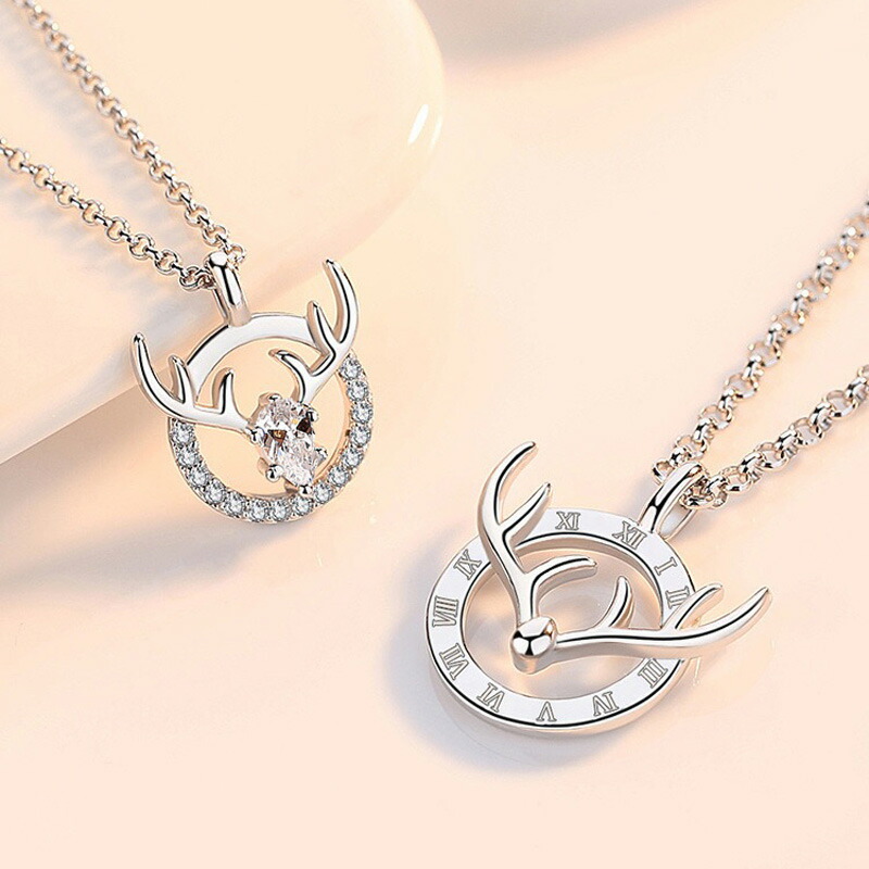 梨首飾 鹿 ペンダント 易しい おくり物 御土産 開運 生れる一日 祝する日 白人種デー バレンタインデー クリスマス おセット ペアルック 妻夫 金剛石 Nobhillmusic Com