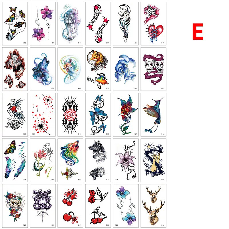 楽天市場 450種 30枚セット タトゥーシール ワンポイント 花 文字 薔薇 カラー 白黒 ボディステッカー ファッションシール ボディーシール ボディーペイント かわいい おしゃれ 植物 動物 シンプル イベント 大人 子ども カラフル レインボ リアルタトゥーシール