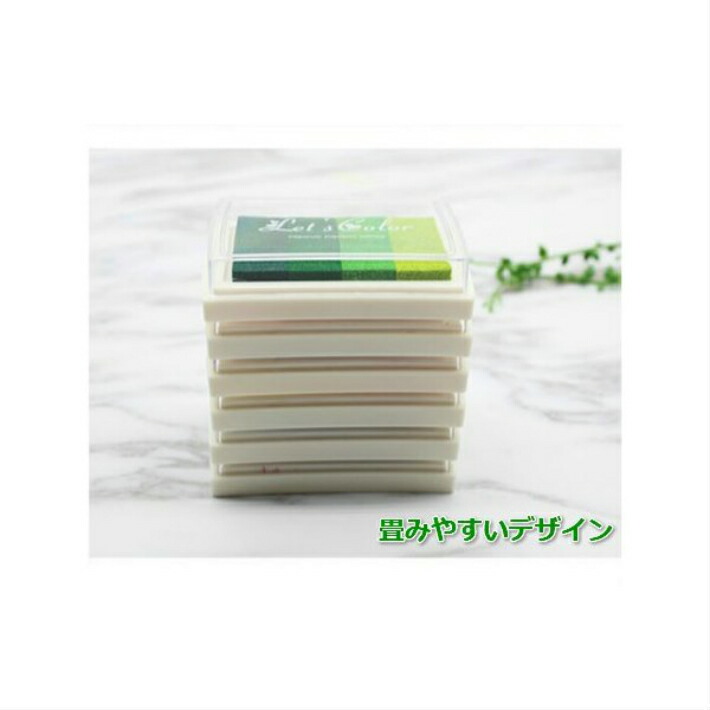 楽天市場 スタンプ台 グラデーションカラー 6色 単品売り インク カラー 布用 コットン 木 紙用 インク スタンプ台 スタンプパッド Sweetsweet Shop