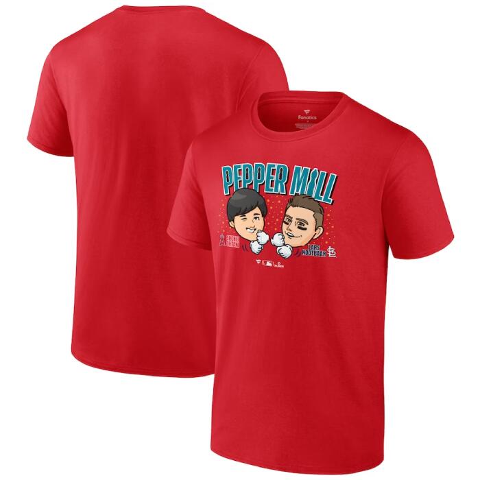 WBC 大谷 ヌートバー ペッパーミル Tシャツ レッドー MLB-TS-WBCMILL