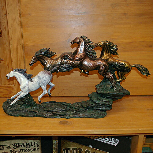 ネイティブ アメリカン フィギュア & インテリア ブロンズ スカルプチュア Galloping Horses TT1826|Sweetwater american mart