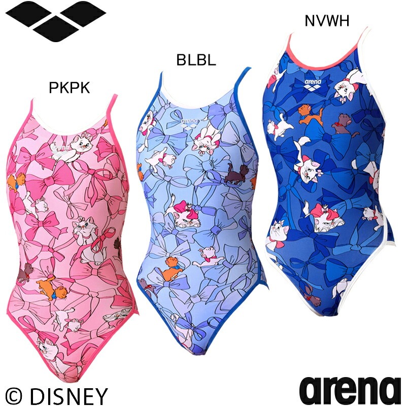 アリーナ(ARENA) 女児用 練習用水着 ディズニー(おしゃれキャット) タフスーツ ジュニアトレーニングワンピース(オープンバック) AS6SWM54G画像