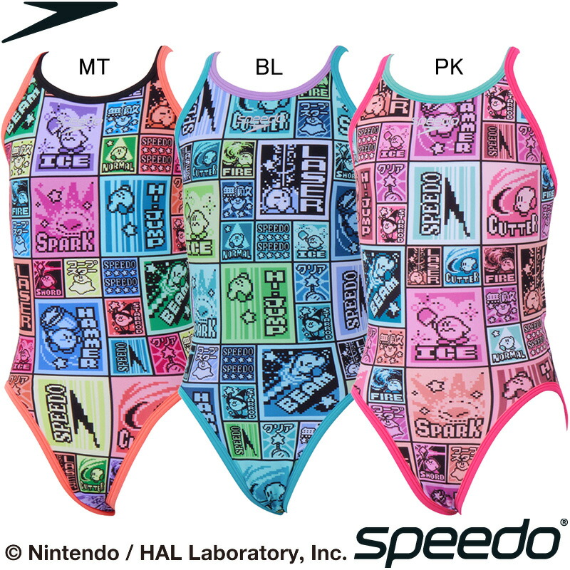 【6/9(火)23:59まで店内全品尖んがり5倍！最大限度35倍！】【12%OFF】す早さ(SPEEDO) 星のカービィ 御嬢さん用 読み合わせる用水泳着 ジュニアターンズスーツ STG02602