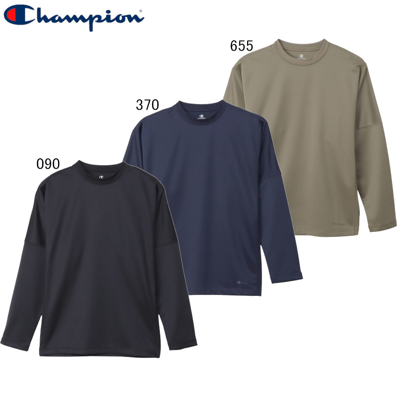 【7/24(金)店内全品ポイント5倍!最大33.5倍!】【10%OFF】チャンピオン(Champion) 男性用 リカバリーウェア メンズロングスリーブTシャツ C3-CS490|スイムショップ・swimshop
