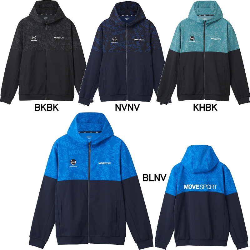 【4/6(月)～4/9(木)店内全品ポイント2倍！最大30倍！】【40%OFF】デサント(DESCENTE)MoveSport S.F.TECH ロゴ総柄 バックロゴ フルジップフーディー DMMXJF21