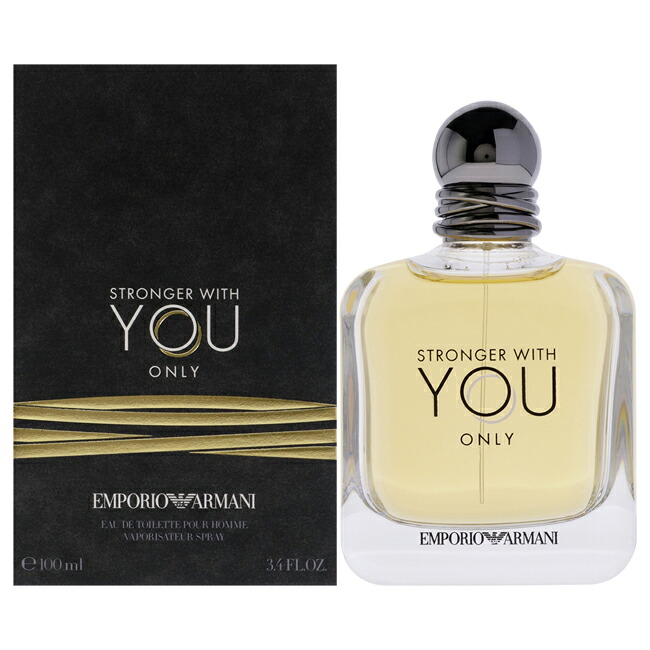 【置き目品】【貨物輸送無料】エントリーで尖んがり5倍 Emporio Armani Stronger With You Only by Giorgio Armani for Men - 3.4 薬局衡オンス EDT Spray