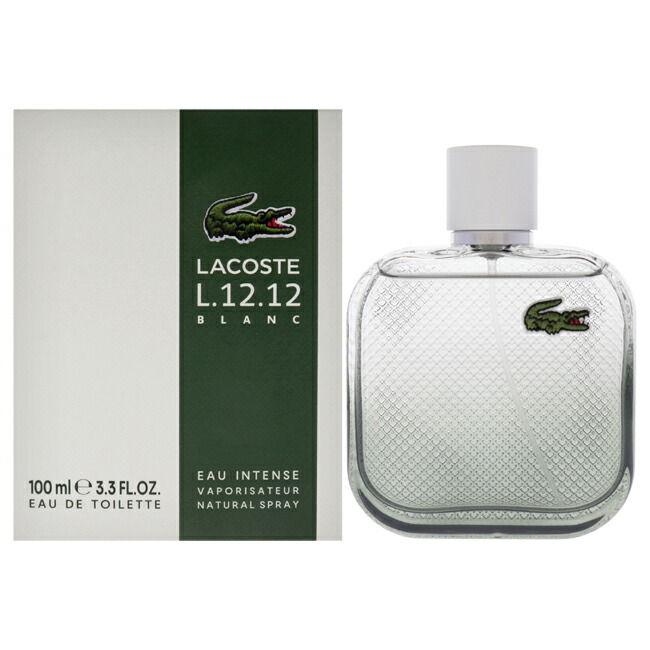 【正規品】【送料無料】Lacoste Eau De L.12.12 Blanc Eau Intense by Lacoste for Men - 3.3 oz EDT Spray