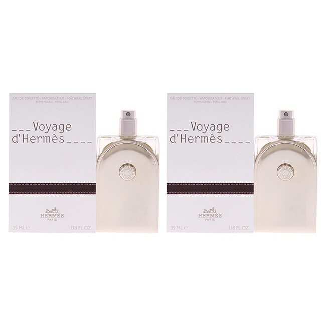 【正規品】【送料無料】Voyage DHermes by Hermes for Unisex - 1.18 oz EDT Spray (Refillable) - Pack of 2