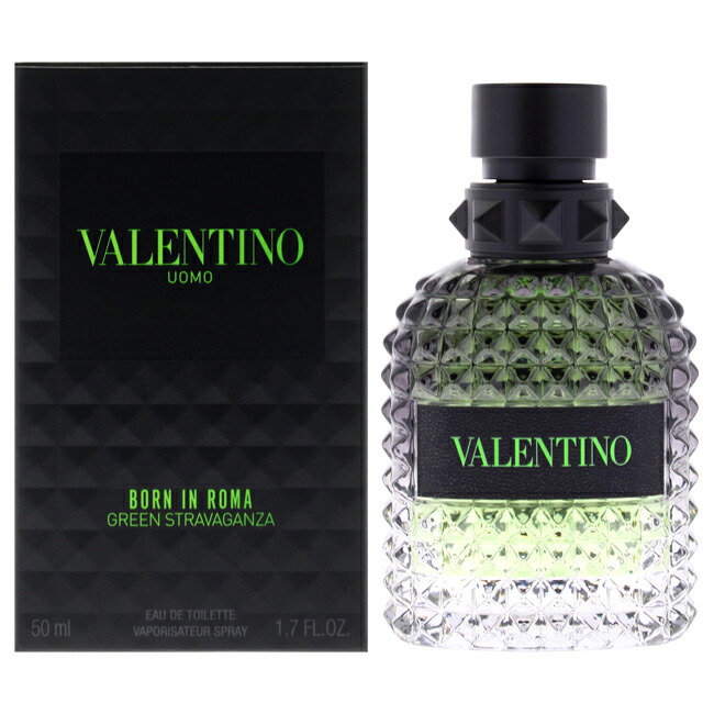 【置き目品】【貨物輸送無料】Valentino Uomo Born In Roma Green Stravaganza by Valentino for Men - 1.7 薬局衡オンス EDT Spray