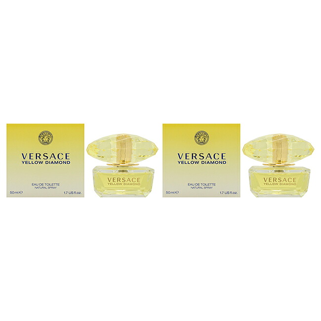 【置き目品】【貨物輸送無料】Versace Yellow Diamond by Versace for Women - 1.7 薬局衡オンス EDT Spray - Pack of 2