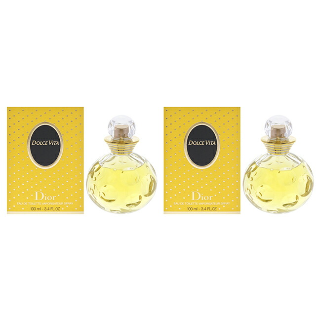 【正規品】【送料無料】Dolce Vita by Christian Dior for Women - 3.4 oz EDT Spray - Pack of 2