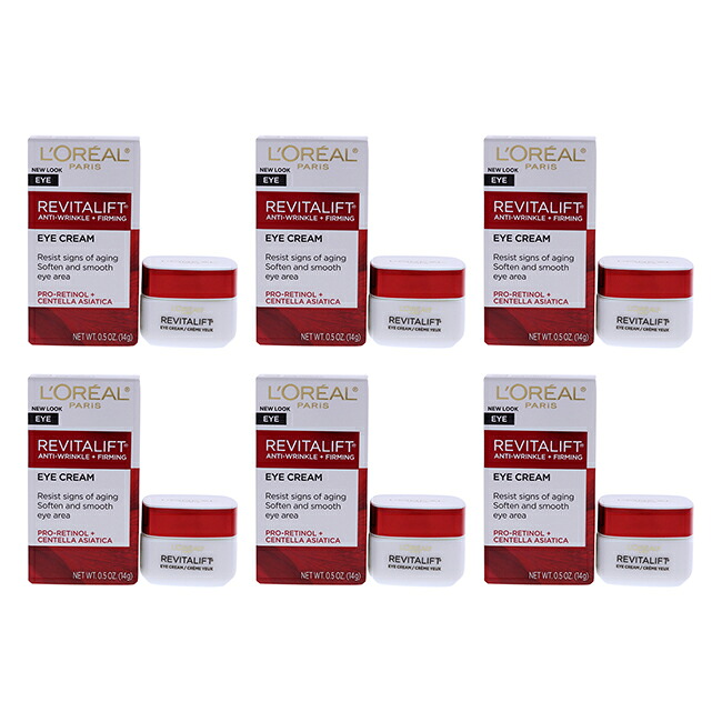 【正規品】【送料無料】Revitalift Anti-Wrinkle and Firming Eye Treatment by LOreal Paris for Unisex - 0.5 oz Cream - Pack of 6