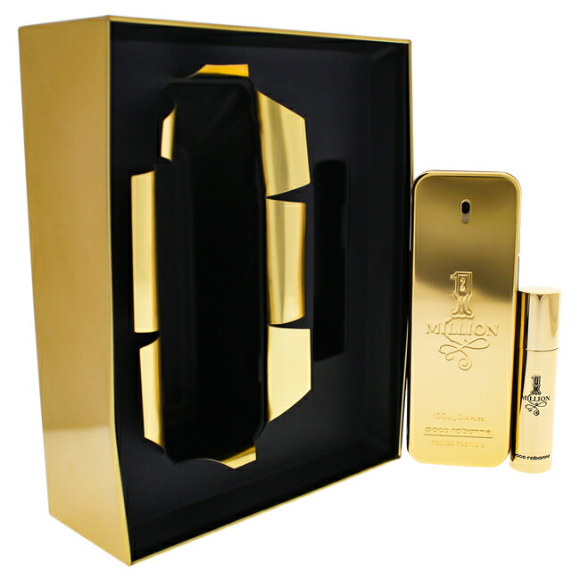 【ポイント5倍】【正規品】【送料無料】 1 Million by Paco Rabanne for Men - 2 Pc Gift Set 3.4oz EDT Spray, 0.34oz EDT Mini Spray｜Swish Pop