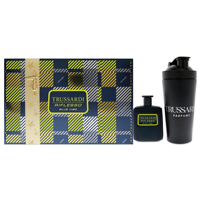 【置き目品】【貨物輸送無料】Riflesso Blue Vibe by Trussardi for Men - 2 Pc Gift Set 3.4 薬局衡オンス EDT Spray, Sport Bottle