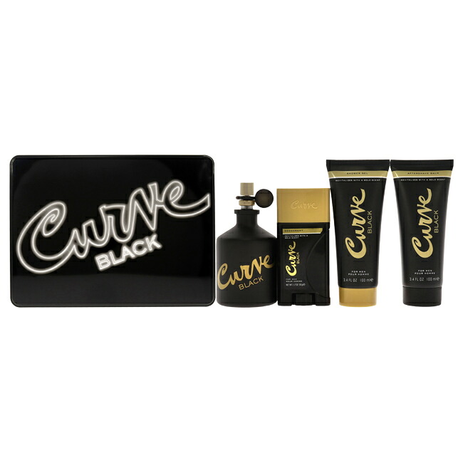 【置き目品】【貨物輸送無料】Curve Black by Liz Claiborne for Men - 4 Pc Gift Set 4.2薬局衡オンス EDC Spray, 3.4薬局衡オンス After Shave Balm, 3.4薬局衡オンス Shower Gel, 1.7薬局衡オンス Deodrant Stick
