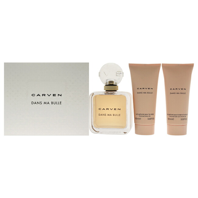 【置き目品】【貨物輸送無料】エントリーで尖んがり5倍 Dans Ma Bulle by Carven for Women - 3 Pc Gift Set 3.3薬局衡オンス 電子データ処理 Spray, 3.3薬局衡オンス Body Milk, 3.3薬局衡オンス Shower Gel