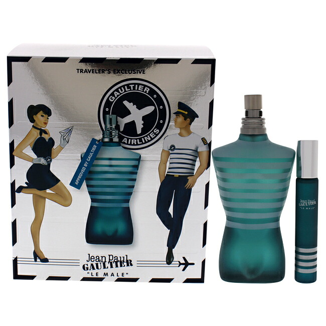 【置き目品】【貨物輸送無料】エントリーで尖んがり5倍 Le Male by Jean Paul Gaultier for Men - 2 Pc Gift Set 4.2薬局衡オンス EDT Spray, 0.68薬局衡オンス EDT Spray